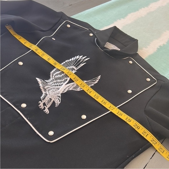 Vintage H Bar C California Ranchwear Embroidered Eagle Bib Front Western Shirt - Picture 7 of 10